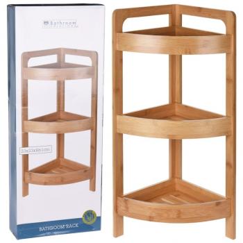 Estantería de baño de bambú ecológica con 3 niveles - 23x61cm
