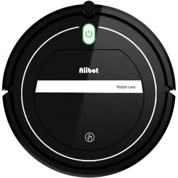 AIIBOT Aspirador Robot con Sistema de Limpieza de 3- Etapas, Sensor Inteligente de Detención de Caídas, Filtro HEPA, para Apartamentos/Casa Pequeña/Piso Duro/Alfombra de Pila Baja