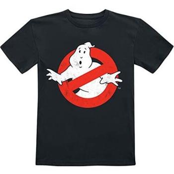 Ghostbusters Distressed Logo Unisex Camiseta Negro 122/128, 100% algodón,