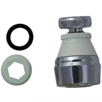 Maurer 04070005 - Atomizador economizador con rotula con adaptador macho, hembra cromado y blanco
