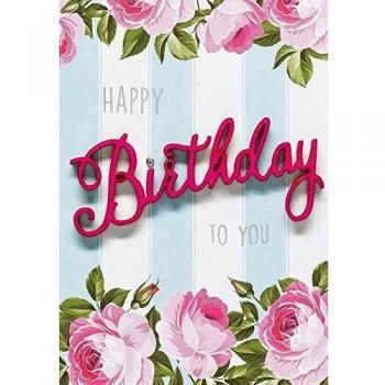 Tarjeta de cumpleaños con textoHappy Birthday