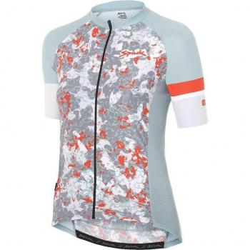 Maillot de ciclismo mujer Spiuk Helios W, manga corta, color azul gris, talla XL