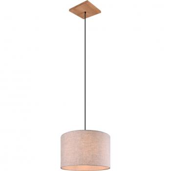 Lámpara Colgante Elmau de Madera con Pantalla Beige E27