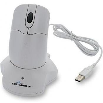 Seal Shield Waterproof Wireless Mouse with Scroll Wheel - 100% Dishwasher Safe, AES128 Encryption, White