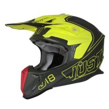 Casco de Motocross Just1 J18 Vertigo Rojo Gris Amarillo Fluo Talla XL