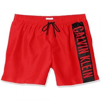 Calvin Klein Medium Drawstring Bañador, Rojo