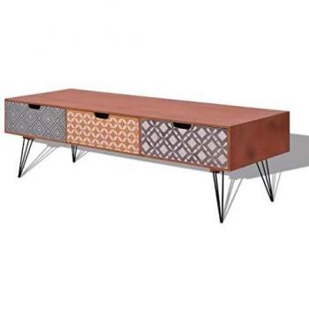 vidaXL Mueble para la televisión con 3 cajones 120x40x36 cm marrón