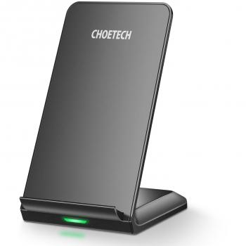 Cargador Inalámbrico Rápido iPhone CHOETECH Fast Wireless Charger Qi Cargador 7.5W Compatible con iPhone X/8+/XS MAX/XR/8, 10W Carga Rápida Samsung S10/S10+/S10e/Note9/S9/S8+ y 5W Teléfonos QI-Enabled