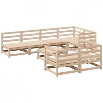 vidaXL 8 Piece Garden Sofa Set Solid Wood Pine