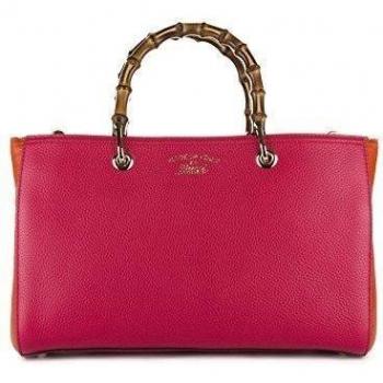 Gucci bolso de mano para compras en piel mujer nuevo bamboo fuxia