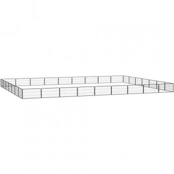 vidaXL 32-Panel Dog Playpen Black 100x50 cm Powder-coated Steel