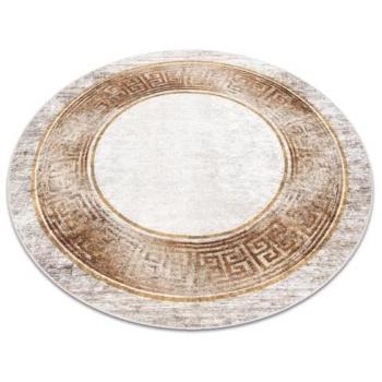 Alfombra Lavable Antideslizante Miro 51236.807 Círculo Mármol Beige/Dorado 100 cm