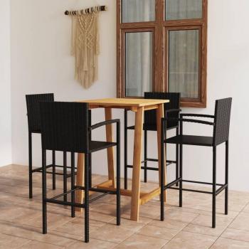 5-Piece Black Garden Bar Set