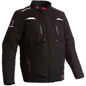 Bering bellick Kingsize Tallas Especiales de Moto Chaqueta, Hombre Mujer, Negro