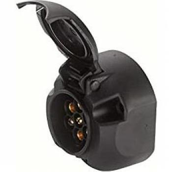 HELLA 8JB 001 943-001 Enchufe - 12V - 7polos - Conector: contacto roscado - bronce estañado - Cubierta de plástico - negro - DIN / ISO: 1724 - Caja