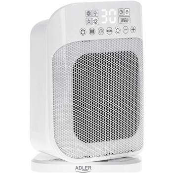 Calefactor Cerámico Adler AD 7727 con Mando a Distancia, 1500 W, LED, 2 Niveles de Potencia, para Habitaciones hasta 15 m²