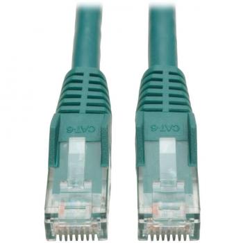 Tripp Lite Cat6 Gigabit Ethernet Snagless Molded Patch Cable 24 AWG 550MHz Premium UTP, Green, RJ45 M/M 4'