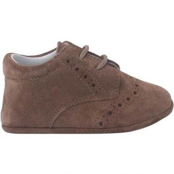 Zapato inglés de bebé niño de piel de serraje tipo blucher Pisamonas