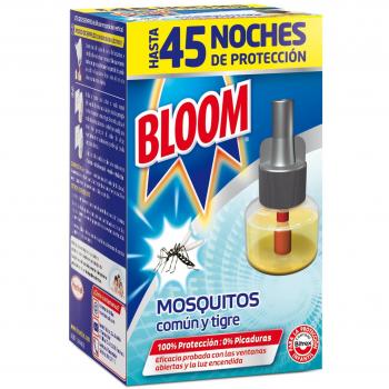 Bloom Eléctrico Líquido Recambio, insecticida eléctrico para mosquitos común y tigre, antimosquitos eléctrico con fórmula concentrada sin perfume