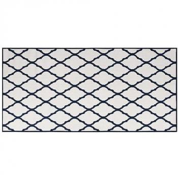 Alfombra exterior reversible azul marino y blanca 100x200 cm