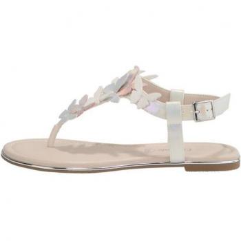 Buffalo Capri Women's Flat Sandals - Multicolour Pearl White