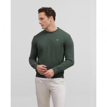 Jersey de hombre verde cuello redondo