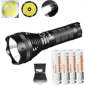 LUMINTOP® SD75 Rechargeable Searching 4000 Lumen LED Flashlight +4x 3400mAh 18650 Batteies