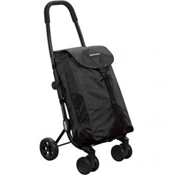 Carro de la Compra Plegable Playmarket Go Four, Cuatro Ruedas, Color Negro