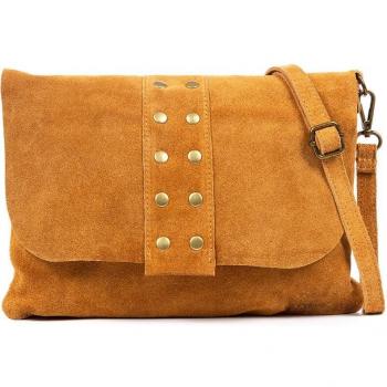 FIRENZE ARTEGIANI Bandolera Alpette de Piel Auténtica en Gamuza - Bolso para Mujer de Estilo Elegante y Funcional