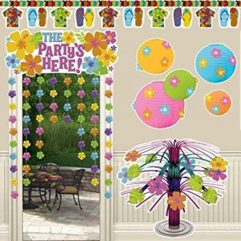 Guirnalda fiesta verano 365 cm Cadena decorativa veraniega Cinta para fiesta Ambientación celebración en la playa Tira con banderines para decorar Cinta ornamental fiesta hawaiana Guirnalda para reunión en verano