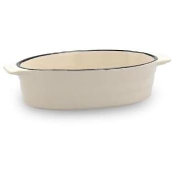 Cazuela Ovalada de Gres para Horno y Microondas 19x10,5x5cm Blanca Brillante - Material Cálido y Natural