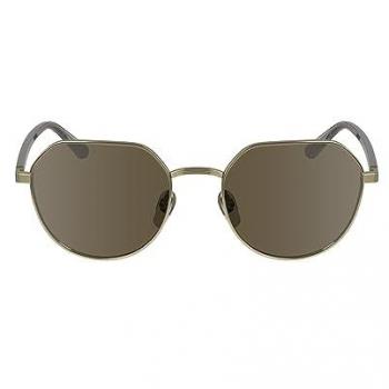 Calvin Klein CK23125S Unisex Round Full-Rim Metal Sunglasses in Green and Gold