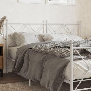 Cabecero de metal blanco 150 cm Vidaxl