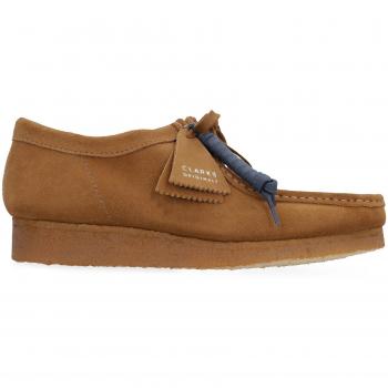 Clarks Men's Wallabee Suede Lace-Up Shoes in Cola Brown | Size 7 | Standard Fit