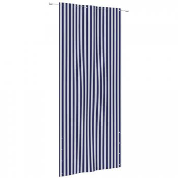 Toldo de varanda Dia e Noite en tejido Oxford azul y blanco 120x240 cm