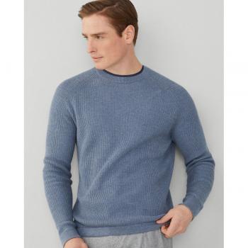 Jersey Micro Rib Crew azul Hackett London