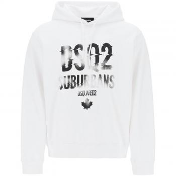 Dsquared2 Men's Faded Suburbans Logo Cool Fit Sweatshirt in White - Size Large