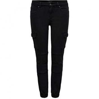 Only Women's Missouri Cargo Trousers - Black, Regular Fit, Sizes W26L30 to W33L34
