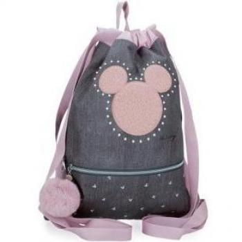 Mochila saco Mickey Mouse Studs con diseño de tachuelas y cierre de cremallera