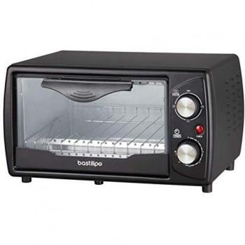 Bastilipo - Turin Black - Mini Horno Tostador 1000w - Acero Inoxidable, Negro, 9 Litros