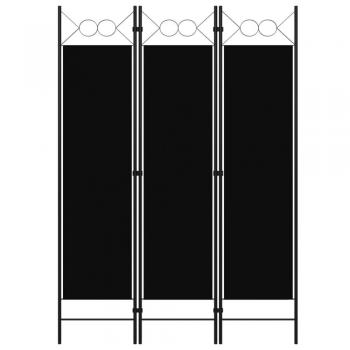 Biombo divisor de 3 paneles negro 120x180 cm