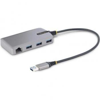 StarTech.com 3-Port USB Hub with Ethernet - 3x USB-A Ports - Gigabit Ethernet (RJ-45) - USB 3.0 5Gbps - Bus-Powered - 1ft/30cm Long