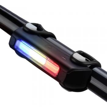 Luz trasera para bicicleta Luz roja blanca y azul LED seguridad en bicicleta Recargable con USB 6 modos de luz de distinta potencia Para Bicicleta Tija Potencia Casco Piloto delantera en el casco