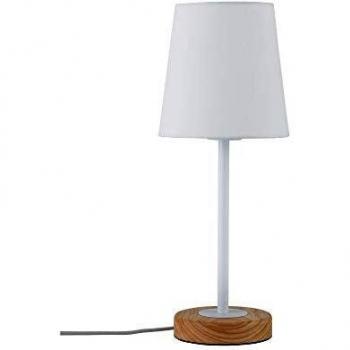 Lámpara de mesa Paulmann Neordic Stellan E27 1x20W Blanco/Madera 230V Textil/Metal