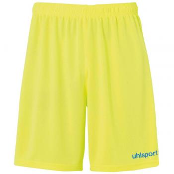 uhlsport Center Basic Shorts Without Slip Shorts De Juego, Hombre, Amarillo Fluor/Radar Azul, 116
