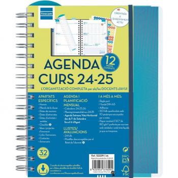 Agenda Docente Magistral Personalizable 2024-2025 Azul Septiembre 2024 - Agosto 2025 (12 meses) Catalán