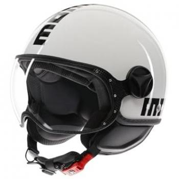 Casco Jet Momo Design FGTR Clásico Brillante Blanco Negro Talla XL