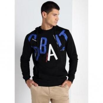 Sudadera con capucha negra Lois Jeans para hombre