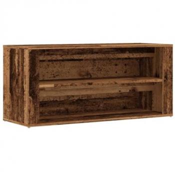 Banco Zapatero de Madera Ingeniería Envejecida 100x35x45 cm