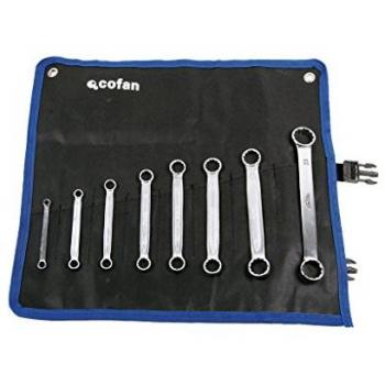 Set de 8 llaves estrella plana de acero al cromo vanadio Cofan 09504056 (tamaños 8-10 mm)